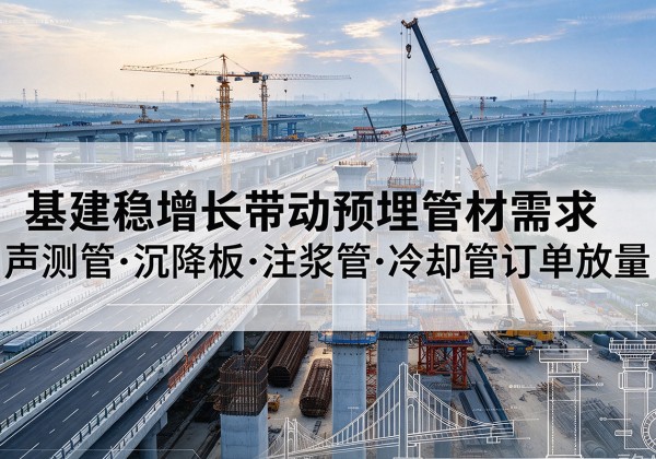 丰都基建稳增长带动预埋监测管材需求，声测管、沉降板、注浆管订单持续放量